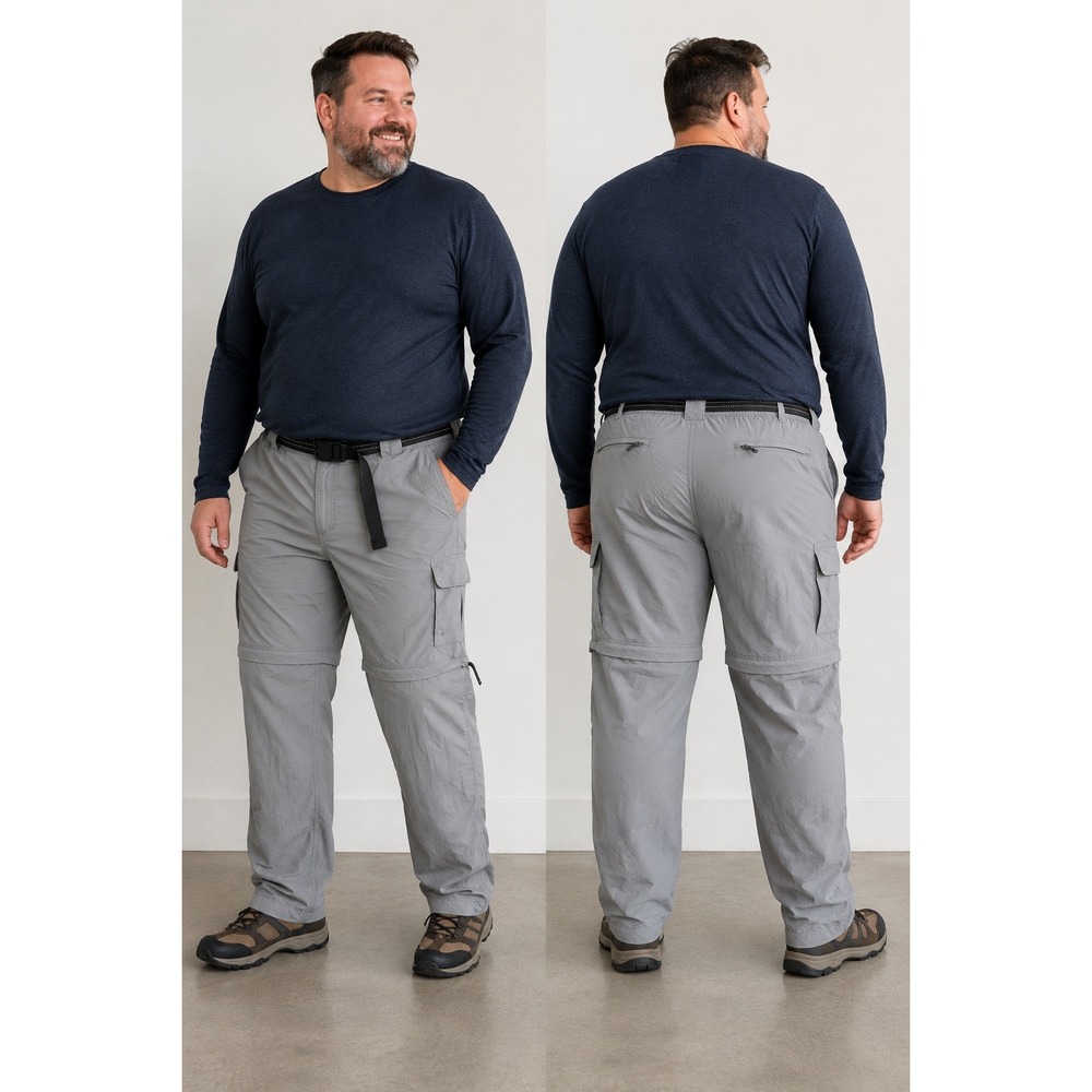 Magellan Outdoors Fish Gear Gray Convertible Cargo Pants Mens 3XL MagRepel